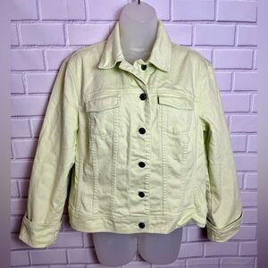 Talbots Stretch Denim Jacket - pale green lime Size 12